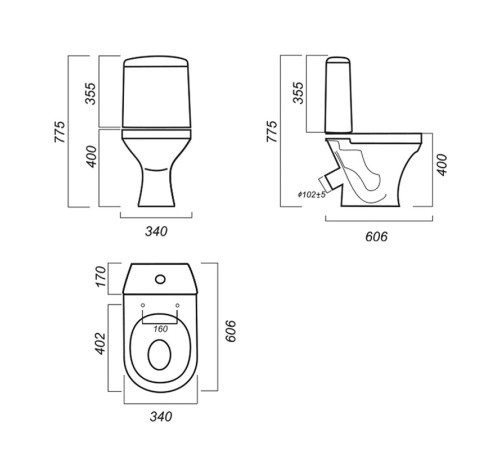 Унитаз-компакт Sanita Luxe Attica Комфорт белый WC.CC/Attica/2-T/WHT.G/S1