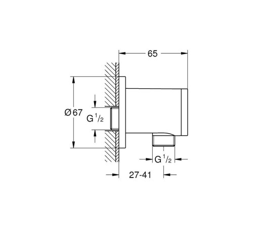 Шланговое подсоединение GROHE Tempesta хром 28671001