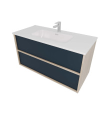 Комплект мебели для ванной AQUATON Либра 100 см тумба с раковиной AQ4100-00 серый матовый/дуб давос AQ66100-DO-MG