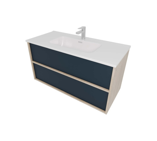 Комплект мебели для ванной AQUATON Либра 100 см тумба с раковиной AQ4100-00 серый матовый/дуб давос AQ66100-DO-MG