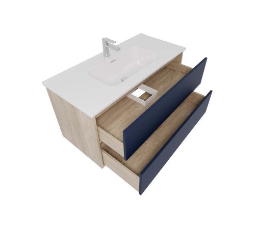 Комплект мебели для ванной AQUATON Либра 100 см тумба с раковиной AQ4100-00 серый матовый/дуб давос AQ66100-DO-MG