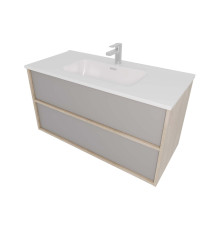 Комплект мебели для ванной AQUATON Либра 100 см тумба с раковиной AQ4100-00 серый туман/дуб давос AQ66100-DO-LG