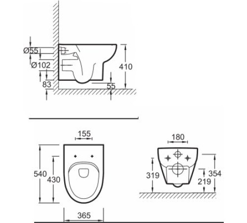 Унитаз подвесной безободковый Jacob Delafon Odeon Up 54х36.5 см E4570-00