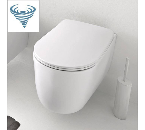 Унитаз безободковый подвесной Kerasan Nolita 55х35 см Tornado с креплениями WB9N белый матовый 531530