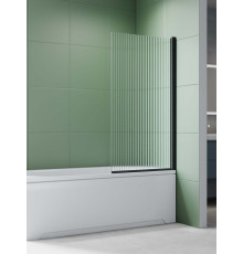 Шторка на ванну Aquanet одноэлементная поворотная 800x1500 мм черный профиль рифленое стекло 6 мм AQ.BS.080.2BL