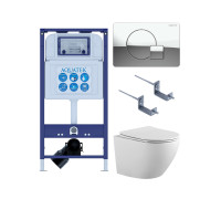 Комплект инсталляции 4 в 1 AQUATEK Европа-067 (рама INS-0000025, кнопка KDI-0000067, унитаз AQ1901-00, сиденье soft-close) ЕВРОПА-067