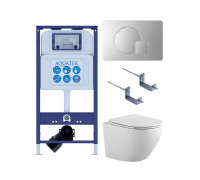 Комплект инсталляции 4 в 1 AQUATEK Европа-068 (рама INS-0000025, кнопка KDI-0000068, унитаз AQ1901-00, сиденье soft-close) ЕВРОПА-068
