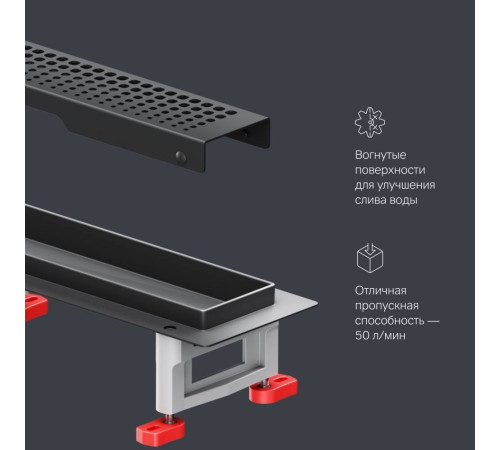 Трап для душа линейный AM.PM Masterflow Cut Gradient 80 см W01SC-P11-080-01BM