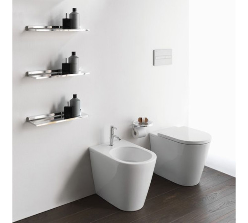 Унитаз приставной Laufen Kartell 56x37x43 см безободковый Rimless белый 8.2333.7.000.000.1