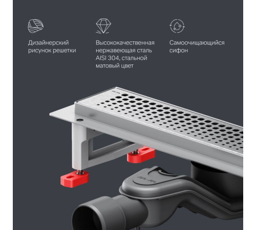 Трап для душа линейный AM.PM Masterflow Cut Gradient 40 см W01SC-P11-040-01SB