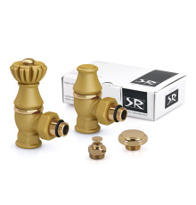 Комплект вентилей SR Rubinetterie Liberty 1/2 x 3/4 угловой золото 0320-2000V00R RAL 1036