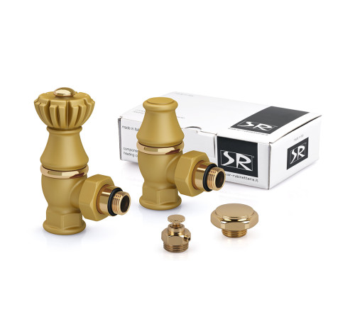 Комплект вентилей SR Rubinetterie Liberty 1/2 x 3/4 угловой золото 0320-2000V00R RAL 1036