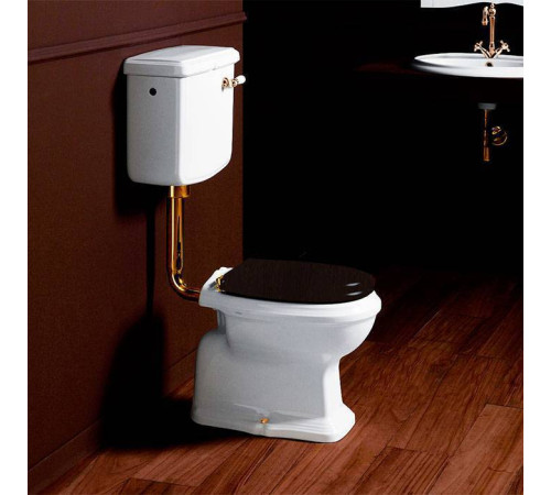 Унитаз SIMAS Arcade 36х47 см со средним бачком выпуск в стену белый/золото AR811bi / AR812Bbi / D23oro