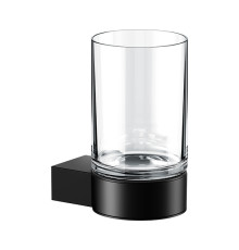 Держатель для стакана KEUCO Plan с хрустальным стаканом чёрный матовый 14950 379000