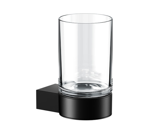 Держатель для стакана KEUCO Plan с хрустальным стаканом чёрный матовый 14950 379000