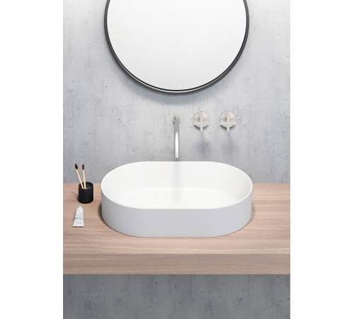 Раковина накладная GSI KUBE X 945811 600х370 мм белый глянцевый 945811