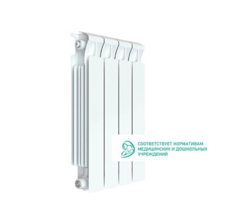 Радиатор биметаллический Rifar Monolit 500 4 секции боковое подключение белый Н11594