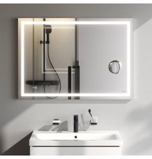 Зеркало настенное AM.PM Gem с LED-подсветкой часами и косметическим зеркалом 100 см M91AMOX1003WG