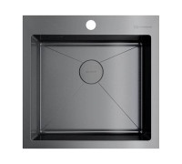 Кухонная мойка Omoikiri Akisame 51-GM 51x51 см вороненая сталь 4973440
