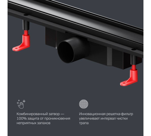 Трап для душа линейный AM.PM PrimeFlow универсальный затвор Tile 80 см W02SC-U11-080-04BM