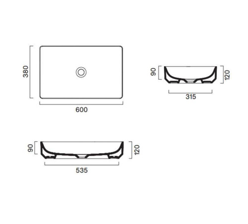 Раковина накладная Catalano Green 60х38 см 0422600001