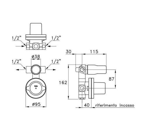 Встраиваемая часть смесителя для ванны и душа Stella 3254MC UN 01401 0000