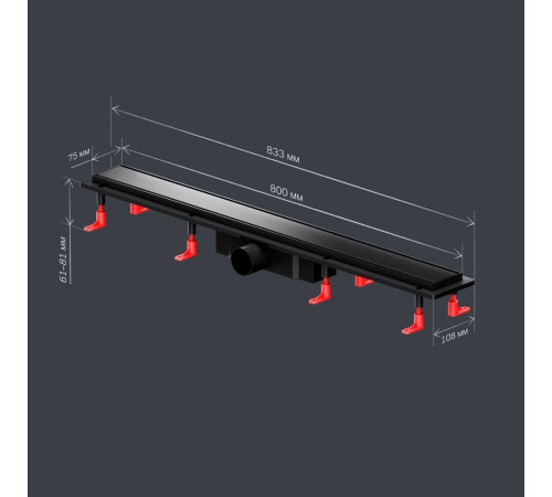Трап для душа линейный AM.PM PrimeFlow универсальный затвор Tile 80 см W02SC-U11-080-04BM