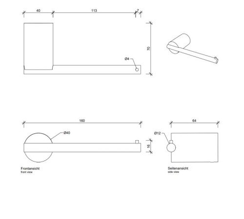 Держатель туалетной бумаги подвесной Decor Walther Stone TPH белый / сталь матовая 0974855
