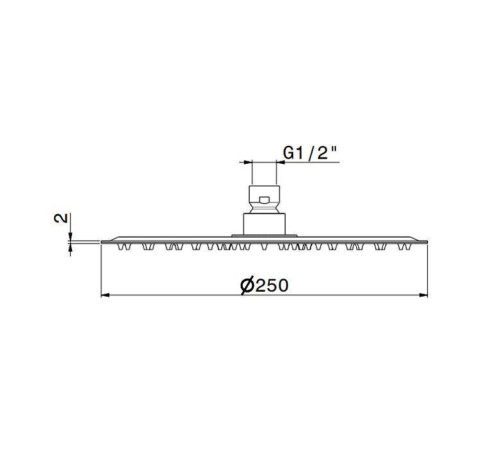 Верхний душ Newform X-STEEL 316 25 см без кронштейна G1/2 PVD Brushed copper bronze 29392X.59.067