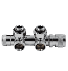 Узел нижнего подключения термостатический Primoclima Armature Lunar угловой левый 1/2 x 3/4 EK хром PCART888AC