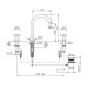 Смеситель для раковины Nicolazzi Mac Kinley 05 на 3 отверстия излив 176 мм хром 2208CR29