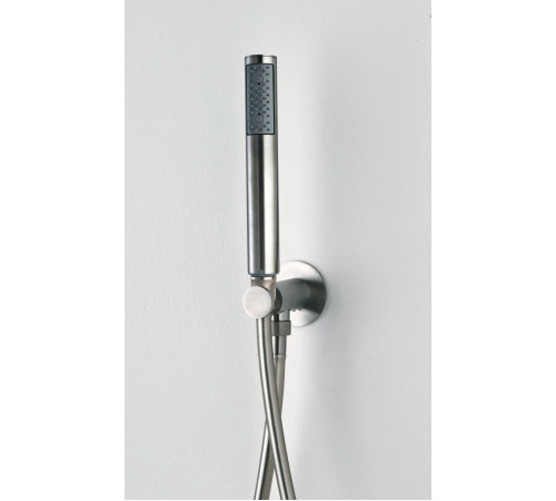Душевой набор Bossini Zen Inox ручной душ со шлангом и держателем матовая сталь INC004.075