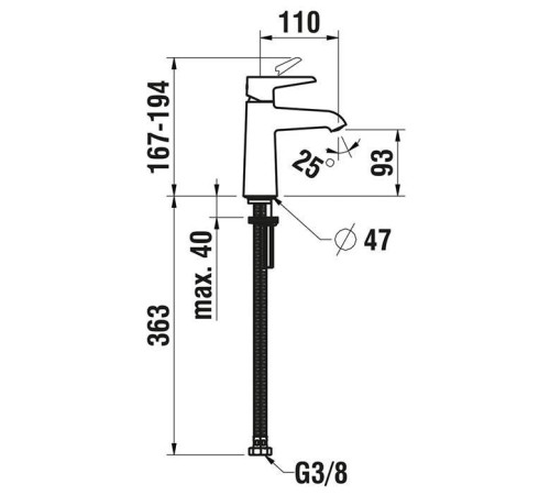 Смеситель для раковины Laufen Val излив 11 см Eco+ хром HF901702100000