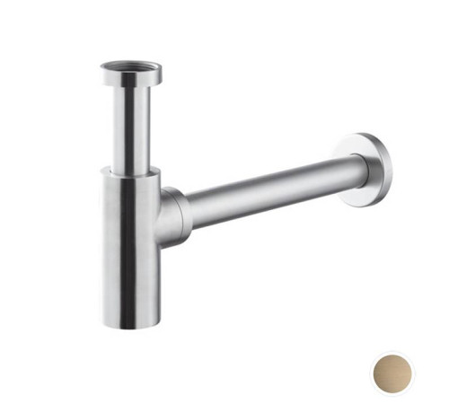 Сифон для раковины Newform X-STEEL 316 под донный клапан 300 мм цвет PVD Brushed pale gold 244X.59.098
