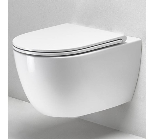 Унитаз подвесной Simas Trevi 56х37 см безободковый белый TRV18 bi