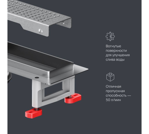 Трап для душа линейный AM.PM Masterflow Cut Gradient 40 см W01SC-P11-040-01SB