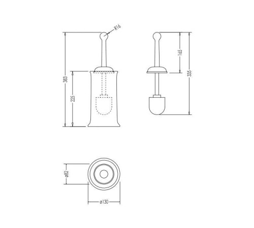 Ершик для унитаза напольный Devon&Devon New York керамика хром NY120CR