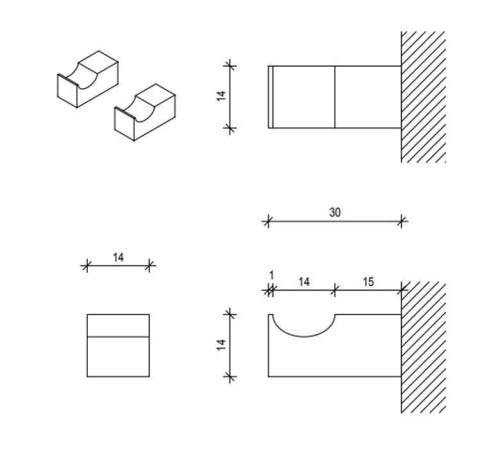 Набор крючков Decor Walther Corner HAK1 2 шт. черный матовый 0561960