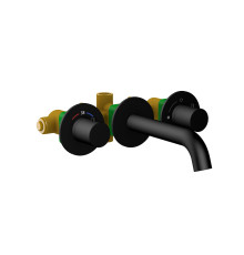 Смеситель для раковины встроенный с термостатом Timo Saona черный 2381/03SM