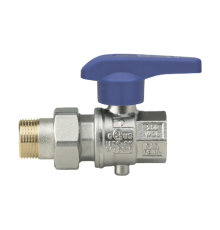 Затвор дисковый Rubinetterie Bresciane Eurofly 1 ВР/НР с накидной гайкой синяя рукоятка 60050006