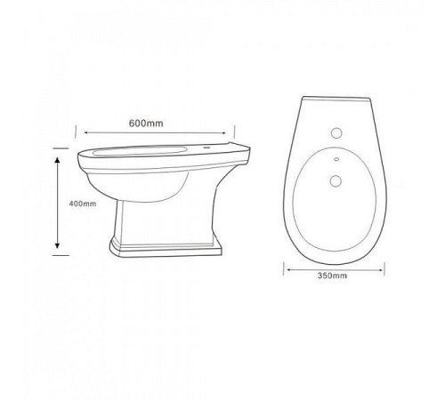 Биде напольное Boheme Vogue 35х60х40 см белый 943