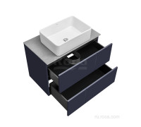 Тумба под раковину Roca Luna 800 мм 2 ящика синий матовый ZRU9307767