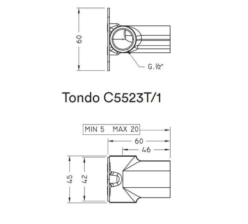Встраиваемая часть для настенного смесителя Nicolazzi Unico Tondo C5523T/1