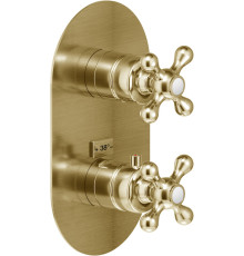 Смеситель термостатический Boheme Grazia на 2 потребителя внешняя часть бронза GRC5102BR