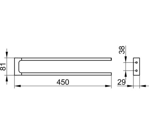 Полотенцедержатель двойной KEUCO Edition 11 450 мм чёрный шлифованный хром 11118 130000