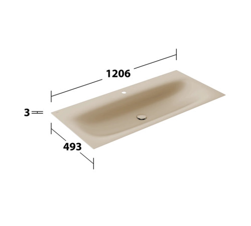Умывальник Keuco Edition 11 1206x493 мм цвет Sand 32590 521201