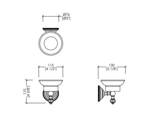 Мыльница подвесная Devon&Devon Gemstone античная латунь/белый GEM701-OTS