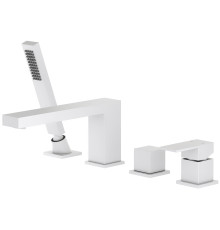 Смеситель на борт ванны Timo Selene на 4 отверстия комплект белый матовый 2130/16Y