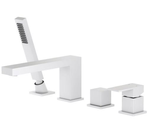 Смеситель на борт ванны Timo Selene на 4 отверстия комплект белый матовый 2130/16Y