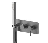 Смеситель для душа Newform X-STEEL 316 встраиваемый на 2 выхода с ручным душем PVD brushed gun metal 69679EX.59.064